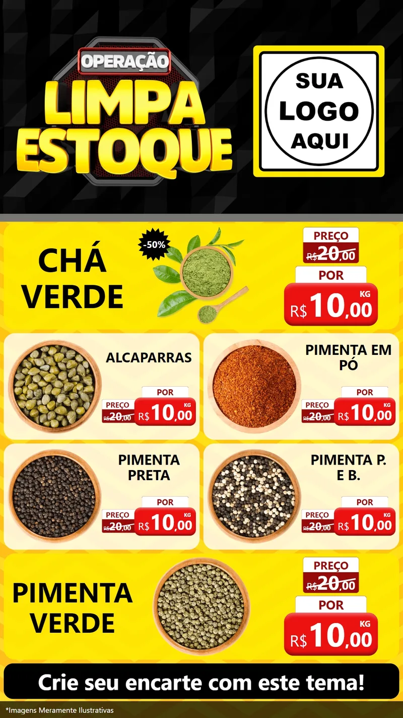 Modelo de TV para TV Vertical com o tema Operação Limpa Estoque para Produtos Naturais