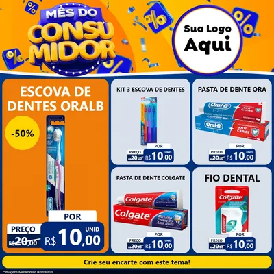 Modelo de Rede Social para Feed Facebook com o tema Mês do Consumidor para Higiene Pessoal