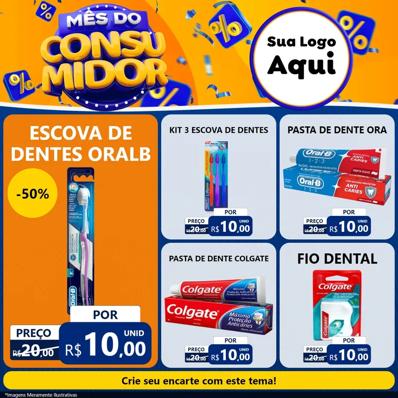 Modelo de Rede Social para Feed Facebook com o tema Mês do Consumidor para Higiene Pessoal