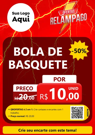 Modelo de Cartaz para Cartaz A4 Vertical com o tema Ofertas Relâmpago para Artigos Esportivos