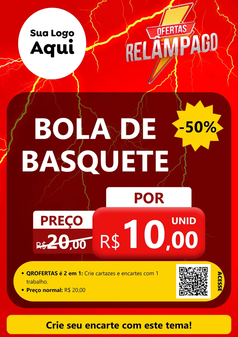 Modelo de Cartaz para Cartaz A4 Vertical com o tema Ofertas Relâmpago para Artigos Esportivos