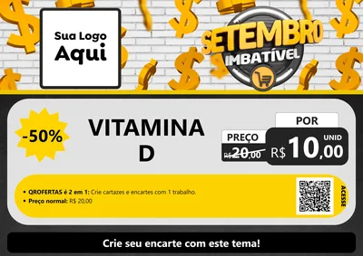 Modelo de Cartaz para Cartaz A4 Horizontal com o tema Setembro Imbatível para Farmácia
