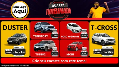 Modelo de TV para TV Horizontal com o tema Quarta Turbinada para Concessionaria de Carros