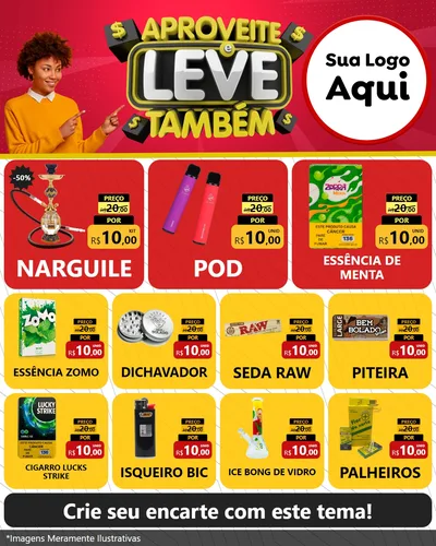 Modelo de Rede Social para Feed Instagram com o tema Aproveite e Leve Também para Tabacaria