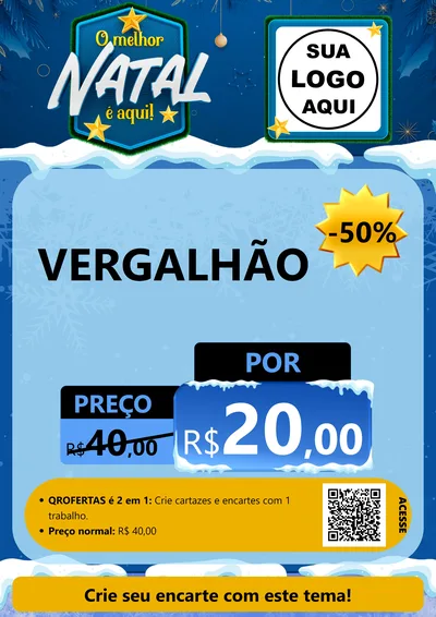 Modelo de Cartaz para Cartaz A4 Vertical com o tema O Melhor Natal É Aqui! para Ferragens