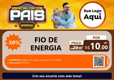 Modelo de Cartaz para Cartaz A4 Horizontal com o tema Especial Dia dos Pais para Materiais Elétricos