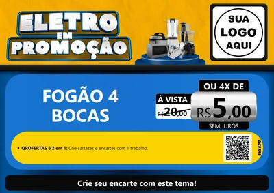 Modelo de Cartaz para Cartaz A4 Horizontal com o tema Eletro em Promoção para Móveis e Eletro