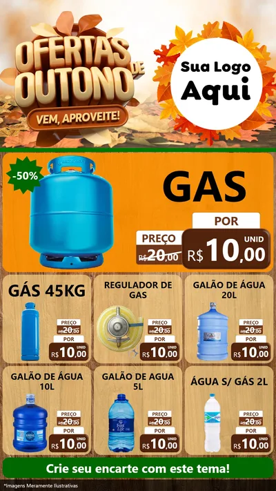 Modelo de Rede Social para Stories com o tema Ofertas de Outono - Vem, Aproveite! para Água e gás
