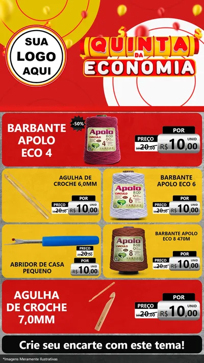 Modelo de TV para TV Vertical com o tema Quinta da Economia para Armarinho e Aviamentos