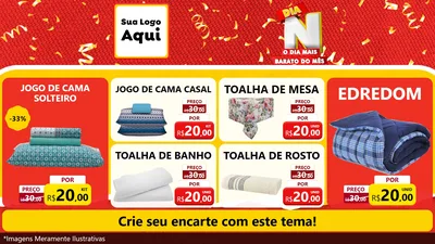 Modelo de TV para TV Horizontal com o tema Dia N o Dia Mais Barato do Mês para Cama, Mesa e Banho