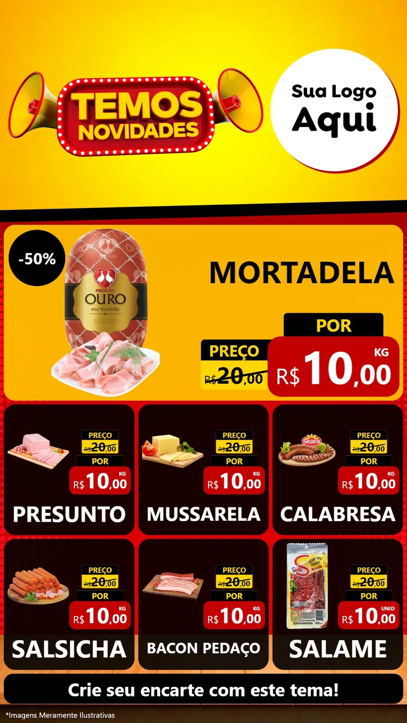 Modelo de Rede Social para Stories com o tema Temos Novidades para Frios e Laticínios