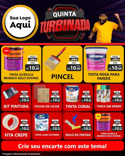 Modelo de Rede Social para Feed Instagram com o tema Quinta Turbinada para Tintas e Ferramentas