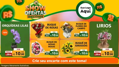 Modelo de TV para TV Horizontal com o tema Show de Ofertas Imbatíveis para Floricultura e jardim