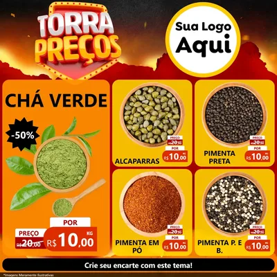 Modelo de Rede Social para Feed Facebook com o tema Torra Preços para Produtos Naturais