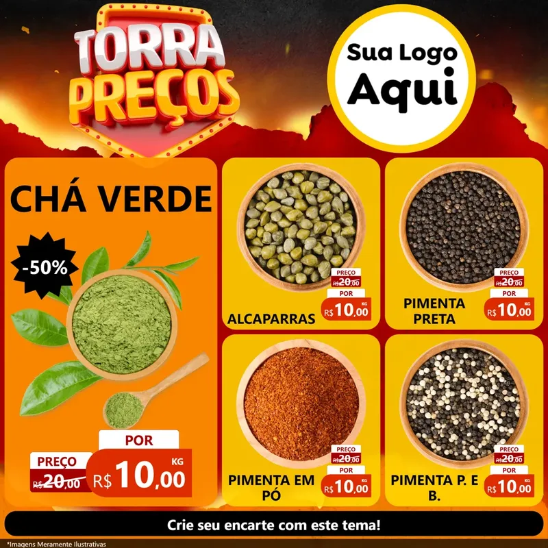 Modelo de Rede Social para Feed Facebook com o tema Torra Preços para Produtos Naturais