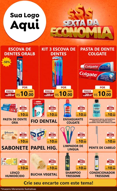Modelo de Encarte para Encarte Grande com o tema Sexta da Economia para Higiene Pessoal