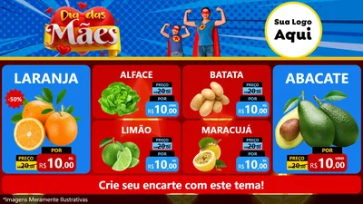 Modelo de TV para TV Horizontal com o tema Dia das Mães para Hortifrúti