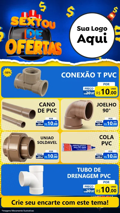 Modelo de TV para TV Vertical com o tema Sextou de Ofertas para Tubos e conexões
