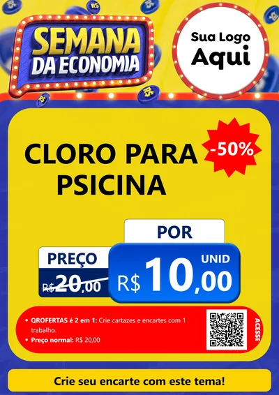 Modelo de Cartaz para Cartaz A4 Vertical com o tema Semana da Economia para Produtos para Piscina