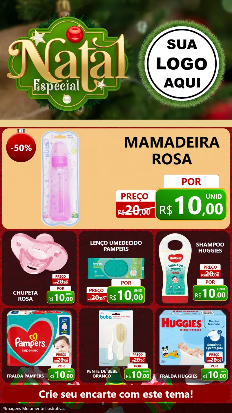 Modelo de Rede Social para Stories com o tema Natal Especial para Bebês