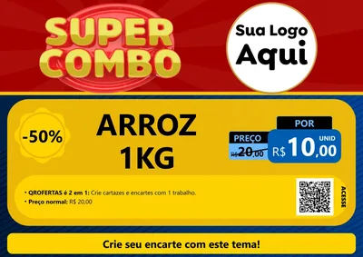Modelo de Cartaz para Cartaz A4 Horizontal com o tema Super Combo para Supermercado