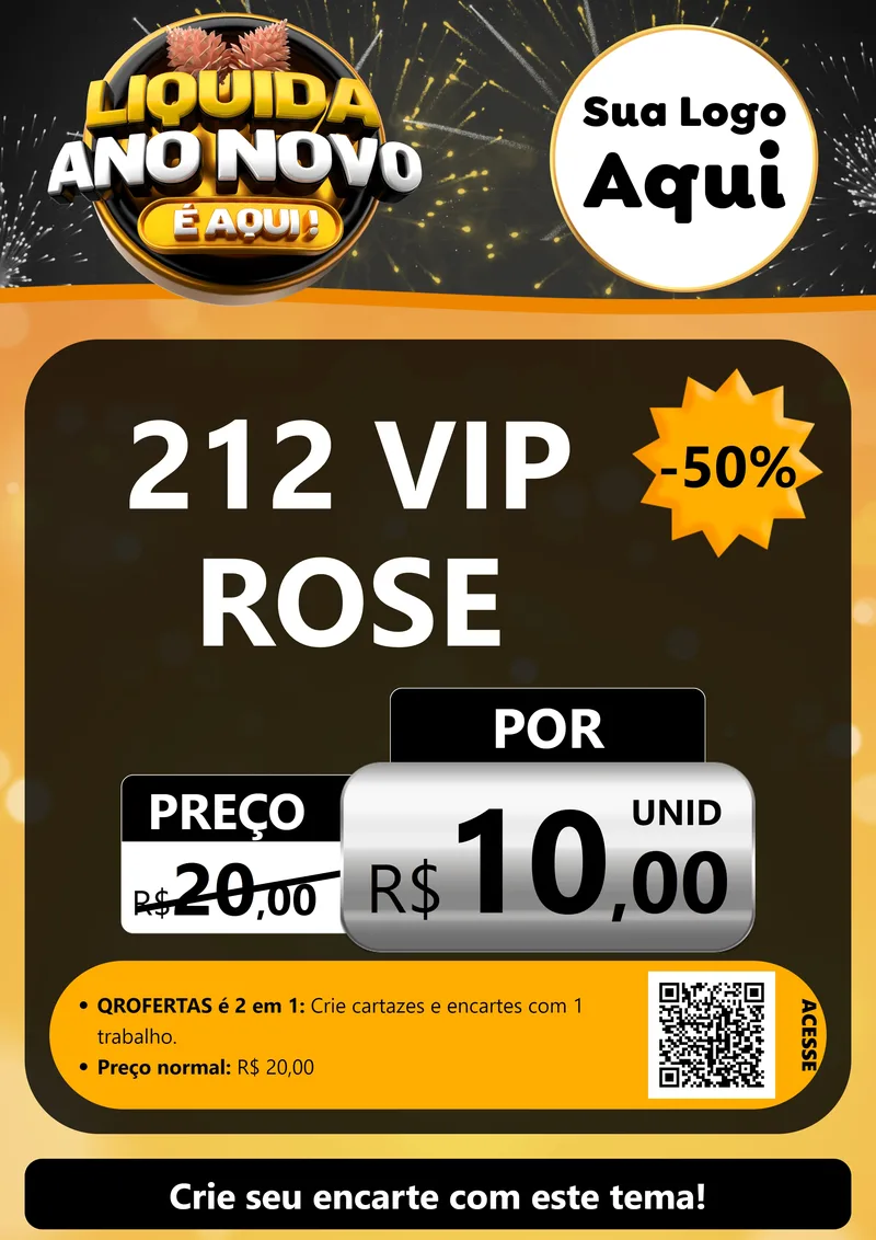 Modelo de Cartaz para Cartaz A4 Vertical com o tema Liquida Ano Novo É Aqui! para Perfumes