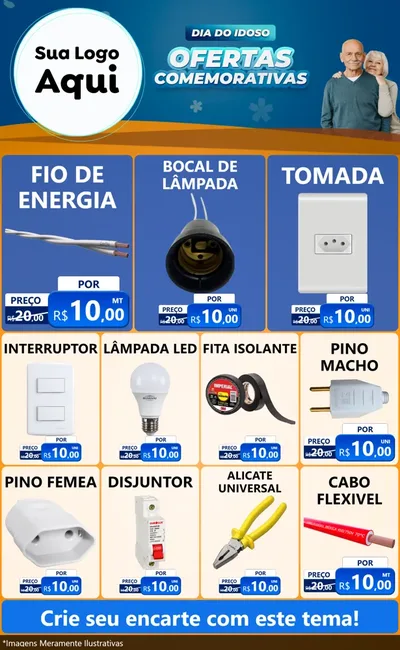 Modelo de Encarte para Encarte Grande com o tema Dia do Idoso