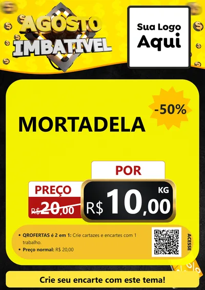 Modelo de Cartaz para Cartaz A4 Vertical com o tema Agosto Imbatível para Frios e Laticínios