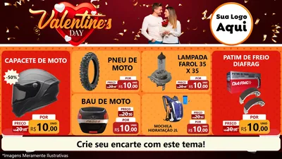 Modelo de TV para TV Horizontal com o tema Valentine's Day para Moto peças