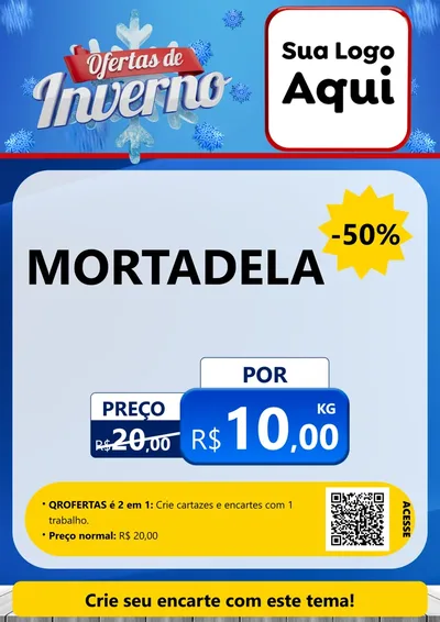 Modelo de Cartaz para Cartaz A4 Vertical com o tema Ofertas de Inverno para Frios e Laticínios