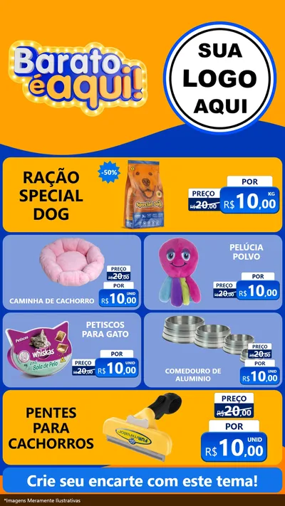 Modelo de TV para TV Vertical com o tema Barato é aqui para Pet Shop