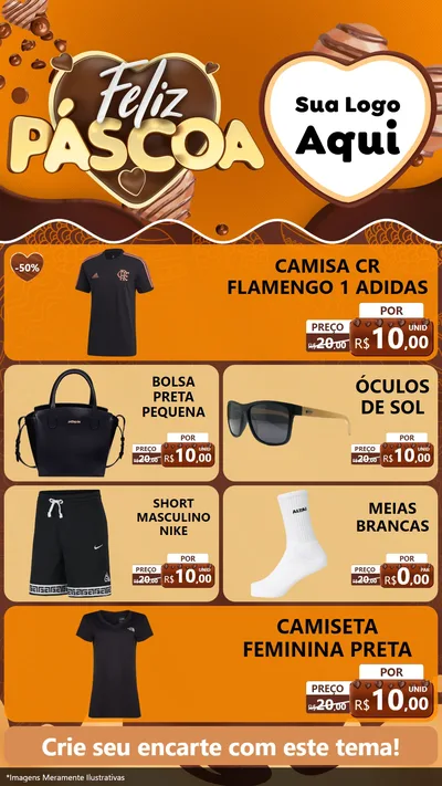 Modelo de TV para TV Vertical com o tema Feliz Páscoa para Roupas e acessórios