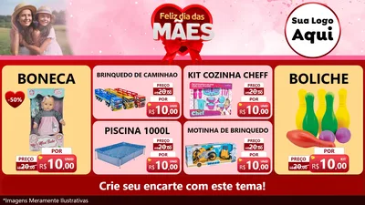 Modelo de TV para TV Horizontal com o tema Feliz Dia Das Mães para Brinquedos