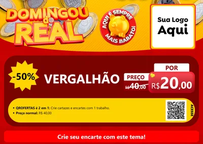 Modelo de Cartaz para Cartaz A4 Horizontal com o tema Domingou do Real para Ferragens