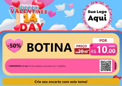 Modelo de Cartaz para Cartaz A4 Horizontal com o tema Valentine's Day para Agropecuária