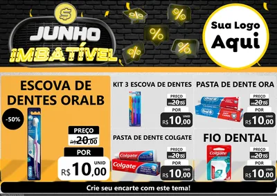 Modelo de Encarte para Encarte A4 Horizontal com o tema Junho Imbatível para Higiene Pessoal
