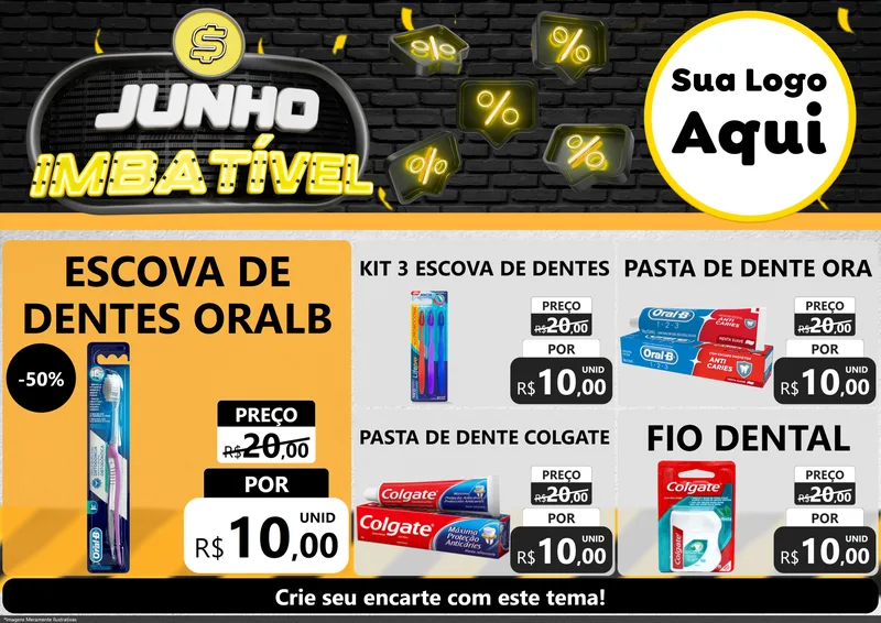 Modelo de Encarte para Encarte A4 Horizontal com o tema Junho Imbatível para Higiene Pessoal