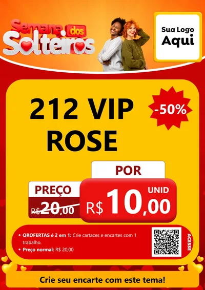 Modelo de Cartaz para Cartaz A4 Vertical com o tema Semana dos Solteiros para Perfumes