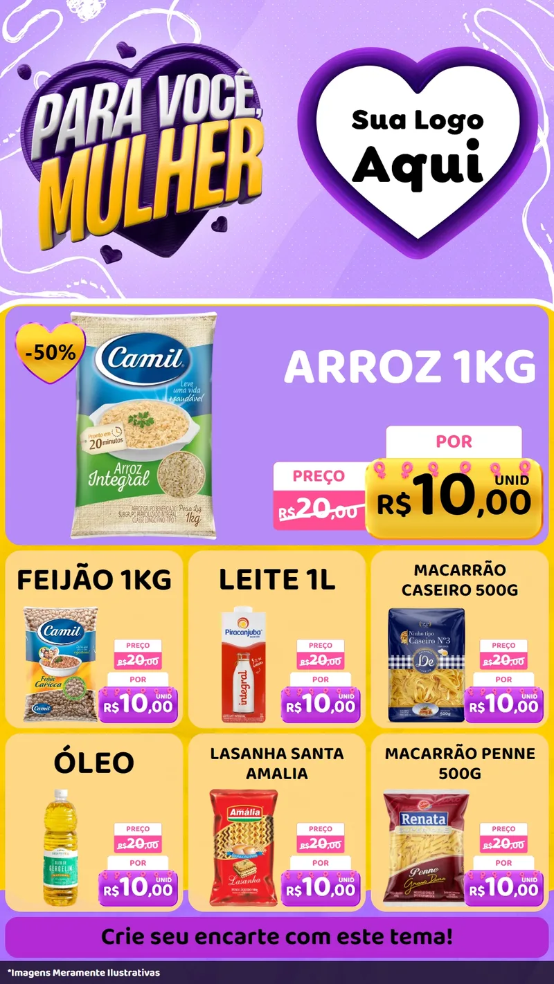 Modelo de Rede Social para Stories com o tema Para Você, Mulher para Supermercado