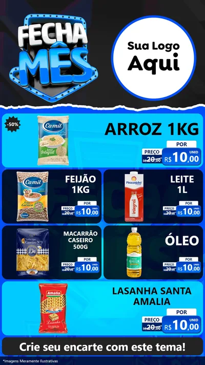 Modelo de TV para TV Vertical com o tema Fecha Mês para Supermercado