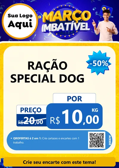 Modelo de Cartaz para Cartaz A4 Vertical com o tema Março Imbatível para Pet Shop