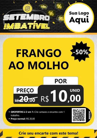 Modelo de Cartaz para Cartaz A4 Vertical com o tema Setembro Imbatível para Restaurante
