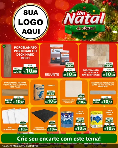 Modelo de Rede Social para Feed Instagram com o tema Um Natal de Ofertas para Pisos e revestimentos