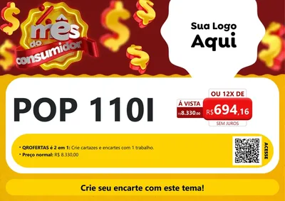 Modelo de Cartaz para Cartaz A4 Horizontal com o tema Mês do consumidor para Concessionaria de Motos