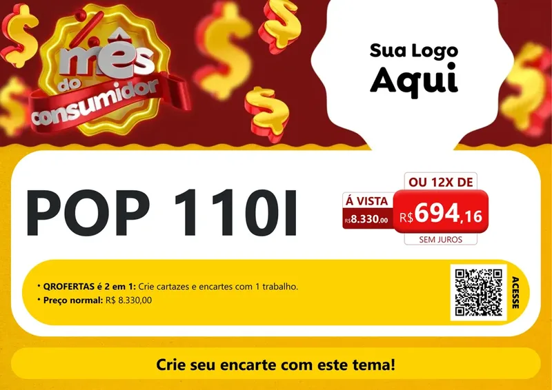 Modelo de Cartaz para Cartaz A4 Horizontal com o tema Mês do consumidor para Concessionaria de Motos