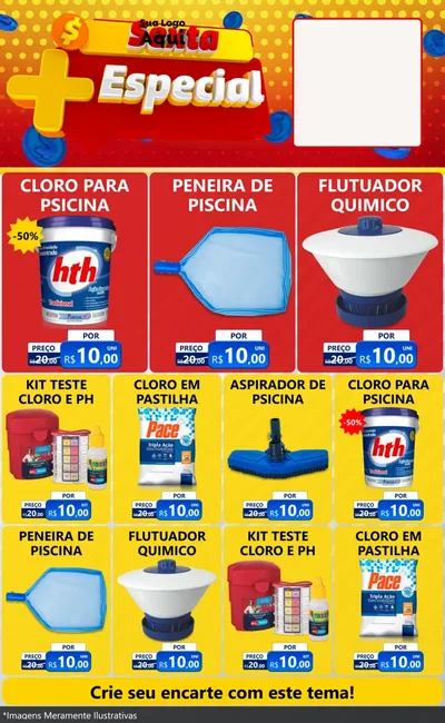 Modelo de Encarte para Encarte Grande com o tema Sexta Mais Especial para Produtos para Piscina