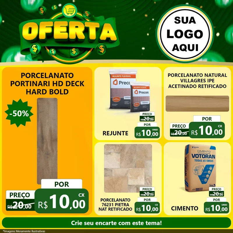 Modelo de Rede Social para Feed Facebook com o tema Oferta para Pisos e revestimentos