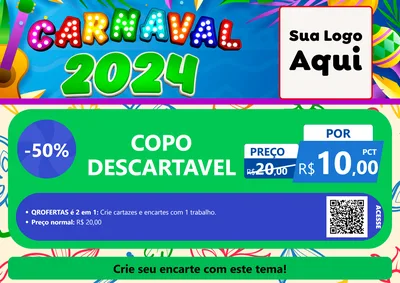 Modelo de Cartaz para Cartaz A4 Horizontal com o tema Carnaval 2027 para Embalagens