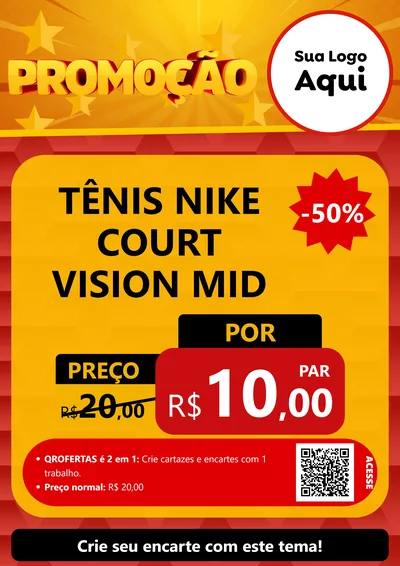 Modelo de Cartaz para Cartaz A4 Vertical com o tema Promoção para Calçados
