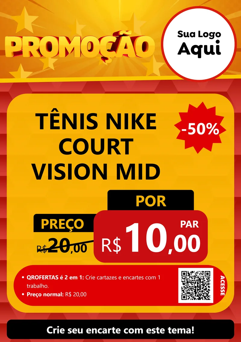 Modelo de Cartaz para Cartaz A4 Vertical com o tema Promoção para Calçados